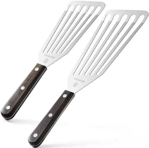 2 Pcs Fish Spatula Stainless Steel，Commercial Metal Spatula Turners