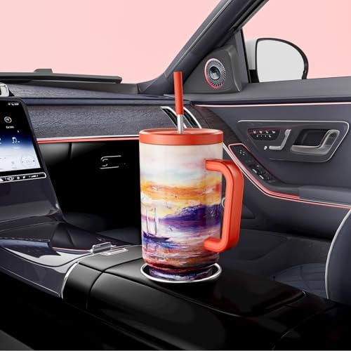 Meoky 40 oz Tumbler with Handle and Straw: Stainless Steel Insulated Tumbler with Lid and Straw - 100% Leak Proof Tumbler for Car Cup Holders - Travelers Commuters Workers, Sailboat