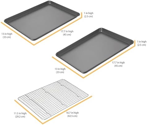 Chicago Metallic Jelly Roll Pan Set with Cooling Rack