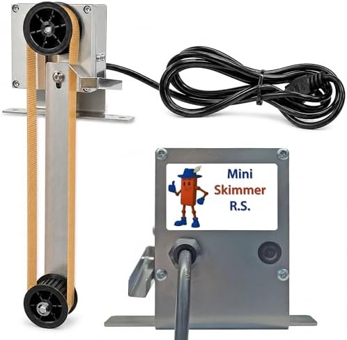 R.S. Belt Oil Skimmer, Mechanical Tramp Oil Removal for CNC Coolant Tanks, Machine Sumps, Parts Washers and Industrial Fluid Tanks (8" Reach - No Switch)