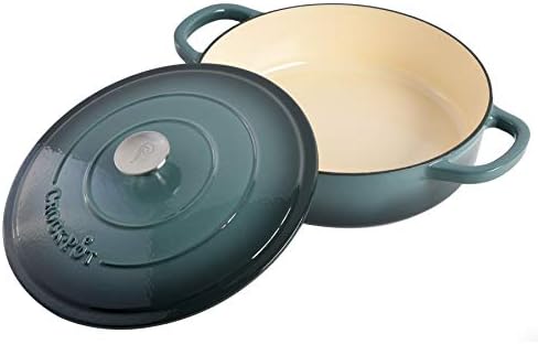 Crock-Pot Crock Pot Artisan Enameled Cast Iron Braiser W/Lid, 5 Quart, Slate Gray (Pack of 2)