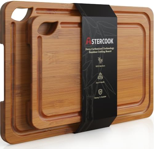 Astercook Deep-Carbonized Bamboo Cutting Boards
