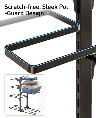 ORDORA Pots and Pans Organizer Under Cabinet 20.8" 8-Tier Adjustable Bronze