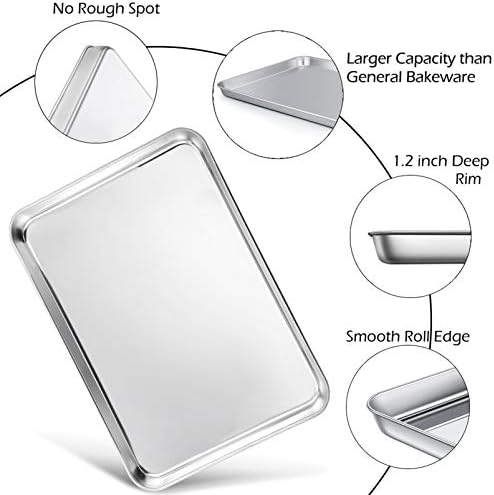 P&P CHEF 16 + 12.5 + 10.4 + 9 Inch Baking Sheet & Rack, Pan and Wire Rack