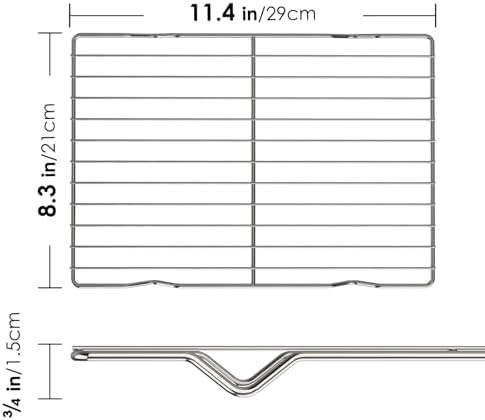Adorila 2 Pack Cooling Rack for Baking, 8.3" x 11.4" Stainless Steel Grill Rack, Small Grid Baking Rack for Baking Cooking Roasting Oven