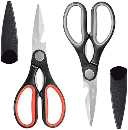 LIVINGO 8 Inch Kitchen Scissors Heavy Duty Meat Shears 2 Pack