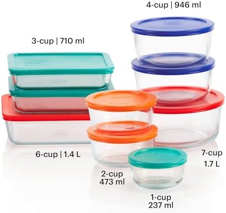 Pyrex Simply Store (9-Pack) Mixed Sized Glass Food Storage Set