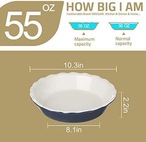 Sweejar Ceramic Pie Pan, 10 Inches Round Baking Dish for Dinner