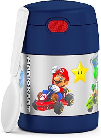 THERMOS FUNTAINER Kids Food Jar with Spoon, 10oz, Mario Kart