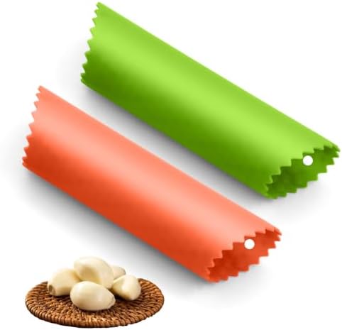 Silicone Garlic Peelers Skin Remover Roller Tube(Green,Orange)