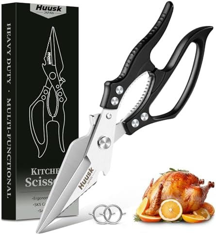 Huusk Kitchen Scissors All Purpose, Multifunction Poultry Shears Heavy Duty