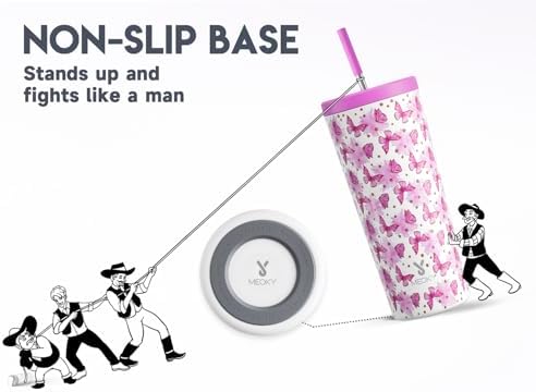 Meoky 24 oz Insulated Tumbler with Lid and Straw, Stainless Steel Vacuum Insulated Tumbler, Keeps Cold for 24 Hours, 100% Leak Proof, Fits in Car Cup Holder (Dreamy)