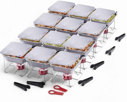 Alpha Living 12-Pack Disposable Chafing Dish Buffet Set with Fuel Cans