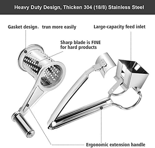 TONMA Multipurpose Rotary Cheese Grater Hand Crank