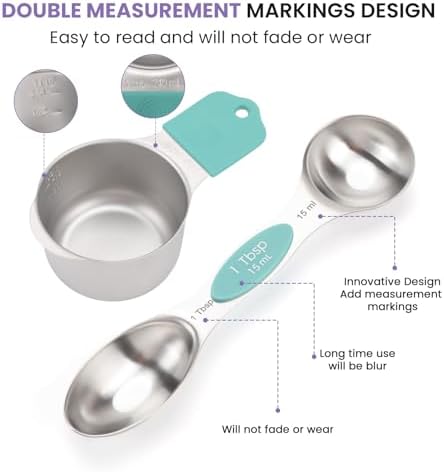 Magnetic Measuring Cups and Spoons Set-Heavy Duty 304 Stainless Steel