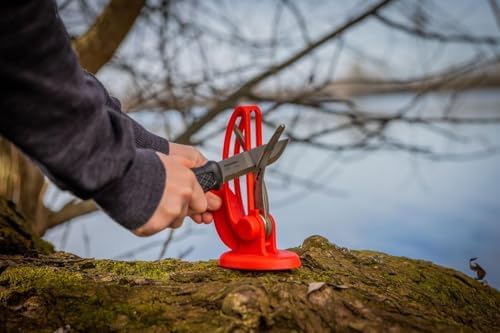 Warthog V-Sharp Curve Knife Sharpener, 325 Grit Diamond Hones, Red