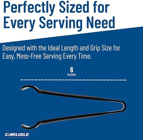 Carlisle FoodService Products 480603 Carly Salad Tong, 6" Pom Tong, 12 Pack