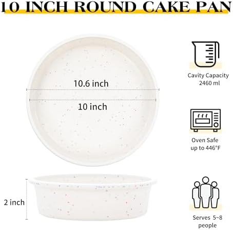 10 inch Silicone Round Cake Pans, Set of 2, Cream
