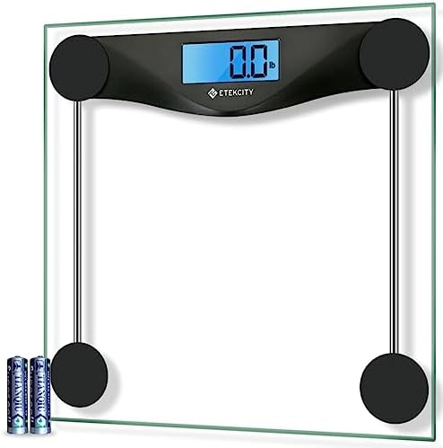 Etekcity Digital Body Weight Bathroom Scale, 6mm Tempered Glass, Black