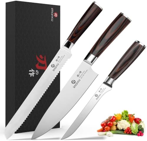 imarku 3 Piece Knife Set, Japanese High Carbon Stainless Steel Chef Knife