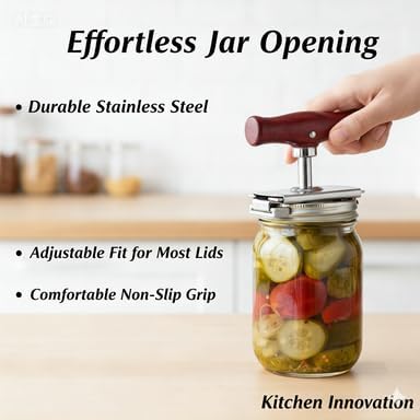Cap Crack Jar Opener 2026 New Adjustable Multi-Lid Can Opener for Weak Hands - Ergonomic Non-Slip Grip, One-Hand Operation, Opens Bottles Cans Jars Effortlessl (Wooden Color Anti-Slip)
