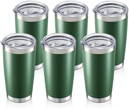 20oz Tumbler Bulk with Lid Stainless Steel Tumblers, 6 Pack