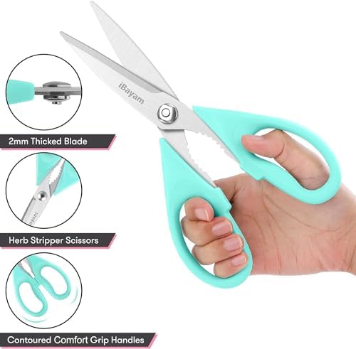iBayam Cute Kitchen Scissors All Purpose Heavy Duty Meat Poultry Shears