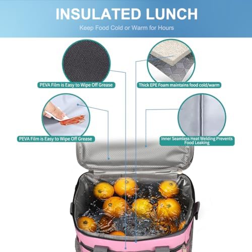 iknoe Insulated Lunch Bag, Foldable 8.5L Cooler Bag for Men & Women, Lunch Box