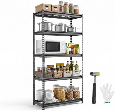 VEVOR Storage Shelves, 5-Tier 2000 lbs Garage Shelving 36 x 16 x 71.4 in