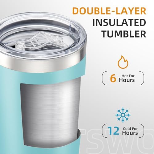 20oz Tumbler Bulk with Lid Stainless Steel Tumblers, 6 Pack