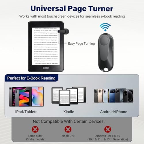 Page Turner for Kindle Remote Control for iPhone iPad Tablets eReaders