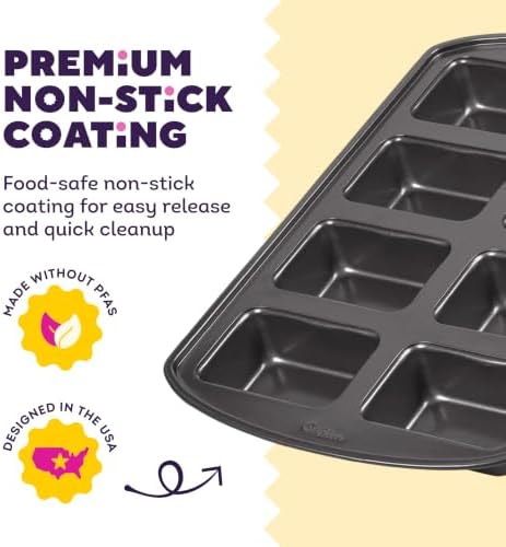 Wilton Gold Non-Stick Mini Loaf Pan, Made Without PFAS, 8-Cavity