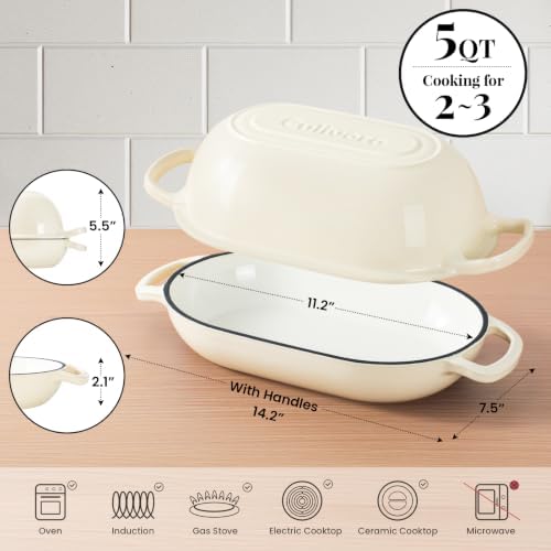 5-Quart Oval Dutch Oven for Bread Baking