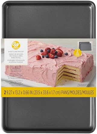 Wilton Easy Layers Sheet Cake Pan, Rectangle Sheet Pan, 2-Piece Baking Sheets Set, Steel