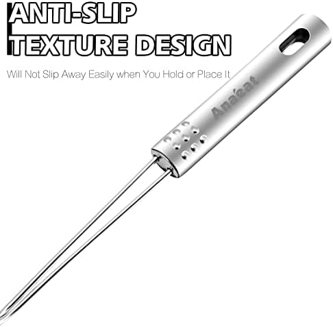 Anaeat 5.3" Stainless Steel Spider Skimmer, Professional Kitchen Pasta Strainer Spoon with Long Handle - Asian Strainer Ladle Wire Skimmer Spoons for Cooking and Frying