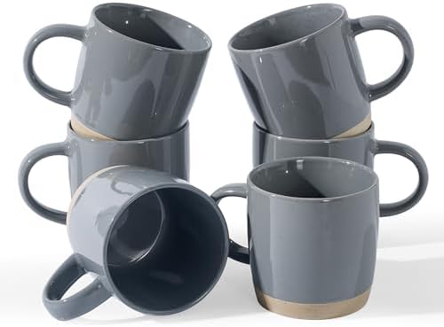 famiware Milkyway Coffee Mugs of 6, 13 oz Mug Set, Ceramic Cup with Handle