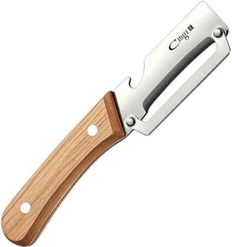 Maxjoy Vegetable Peeler, Stainless Steel Wooden Handle for Potato, Fruit