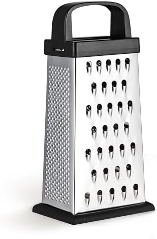 Kaishun 8IN Cheese Grater, 4-Sided Box Grater for Cheese, Vegetable & Fruit