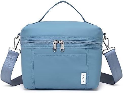 NOL 8L Insulated Lunch Bags for Women Cooler Bag Lightweight Nylon Waterproof Lunch Box For Work(Medium(normal), Dusty blue