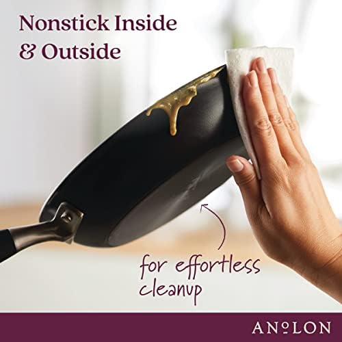 Anolon Advanced Home Nonstick Saucepan with Straining Lid, 2-Quart, Onyx