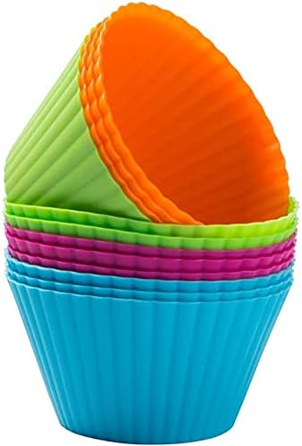 Webake Jumbo Silicone Muffin Cups, 3.5 Inch Nonstick Cupcake Liners 12-Pack