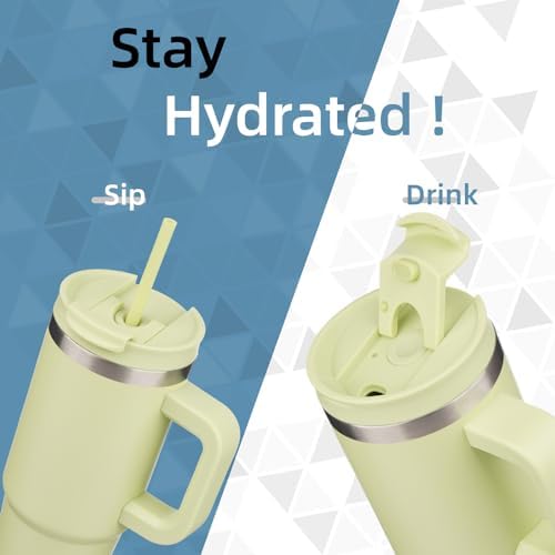 Konokyo 40 oz Insulated Tumbler Water Bottle with Handle, Straw Lid
