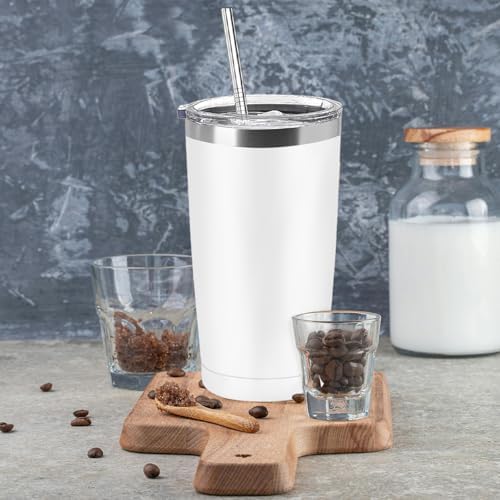 YOUKE OLA 16 Pack Stainless Steel Tumbler Bulk 20oz Insulated Vacuum Travel Mug Powder Coated Coffee Mug Gift for Wine Cocktails Hot Cold Drinks, Assorted Colors