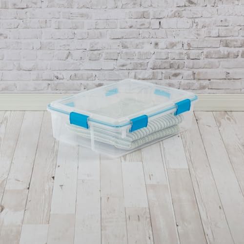 Sterilite Gasket Storage Box with Lids for Home & Office, 37 Quart, 16-Pack