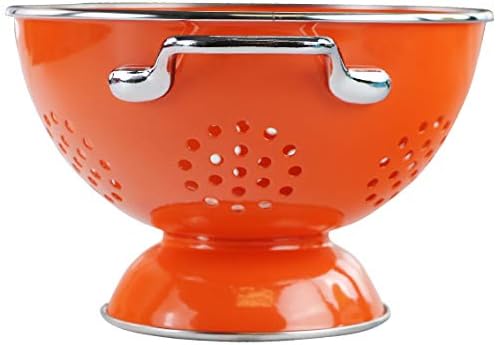 Calypso Basics by Reston Lloyd Powder Coated Enameled Colander, 1.5 Quart, Orange