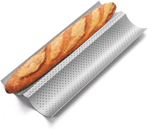 Yupjlia Baguette Bread Pan, Nonstick Perforated French Bread Baking Pan