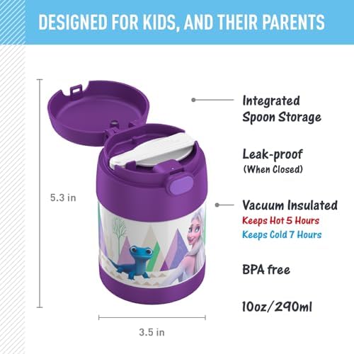THERMOS FUNTAINER Kids Food Jar with Spoon, 10oz, Frozen 2