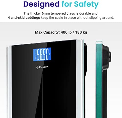 Etekcity Bathroom Scale for Body Weight, Digital, Highly Accurate, 400 lbs