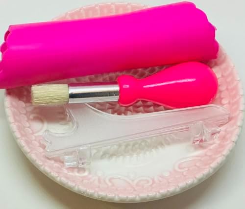 BonCera, Premium Ceramic Garlic Grater Plate Set - Pink Embossed