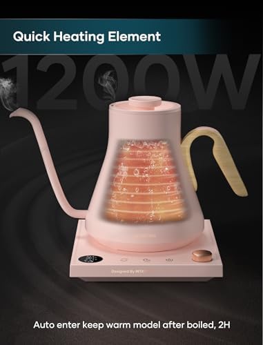 INTASTING Gooseneck Electric Kettle with ±1℉ Temperature Control, 0.9L